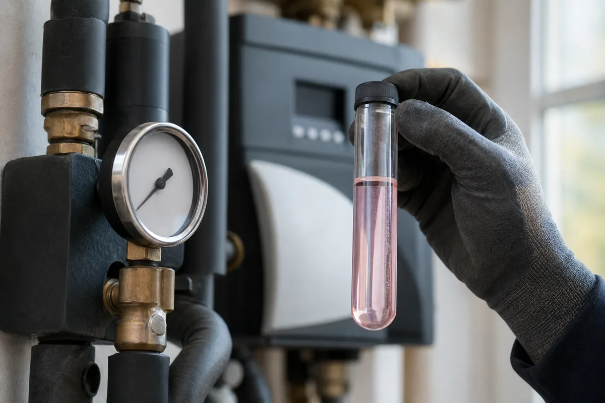 Contrôle du glycol et de la pression sur la station solaire d&rsquo;un circuit primaire