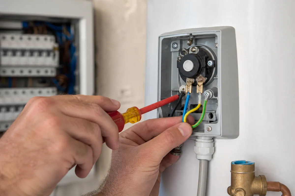 Câblage du thermostat d&rsquo;un chauffe-eau au tableau électrique